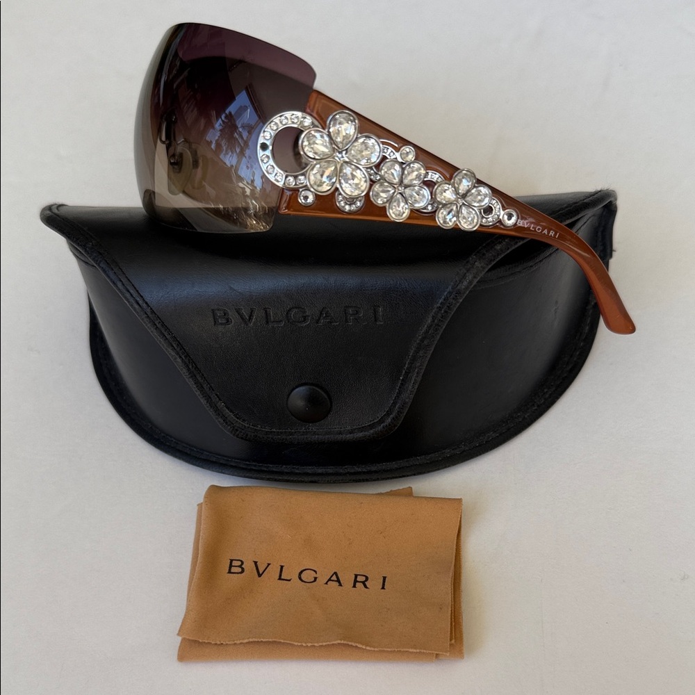 Bulgari Sunglasses with Crystal Floral Design